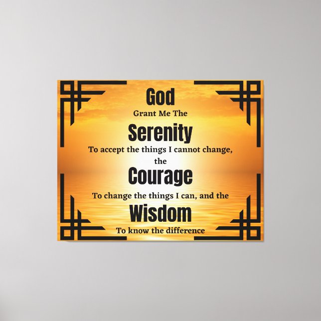 Serenity Prayer Biblical Poem Canvas Art (Front)