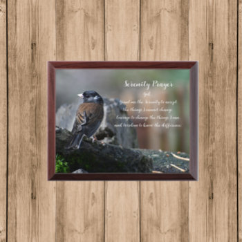 Serenity Prayer Bird On Branch Plaque by northwestphotos at Zazzle