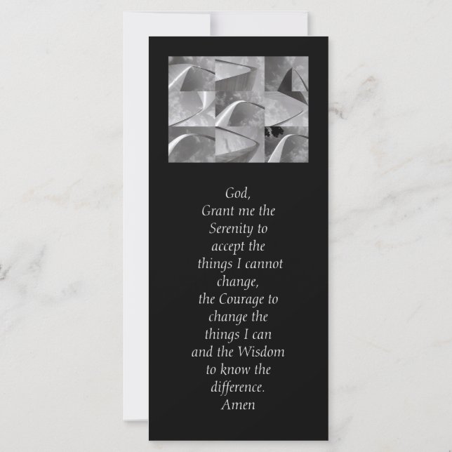 Serenity Prayer Black and White Geometric Design (Back)