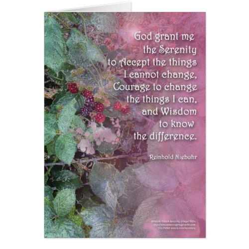 Serenity Prayer Blackberries Card