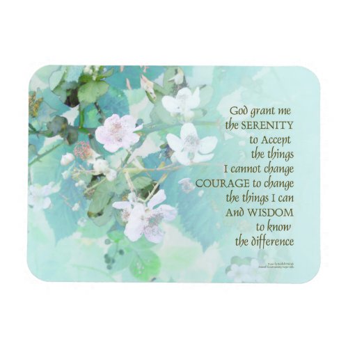 Serenity Prayer Blackberry Blossoms Magnet