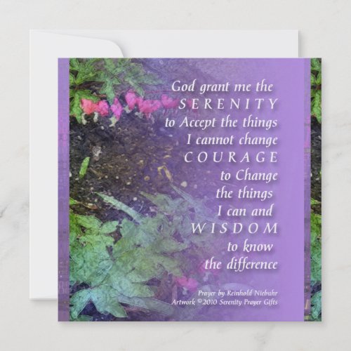 Serenity Prayer Bleeding Hearts Invitation