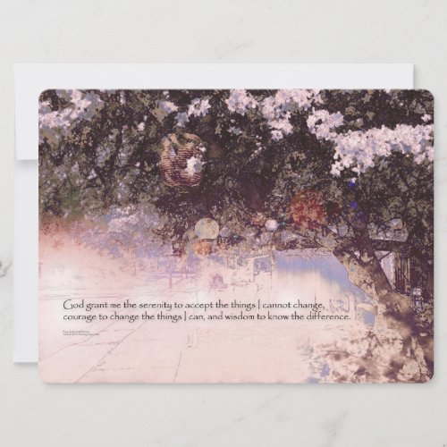 Serenity Prayer Blossoms and Lanterns Invitation