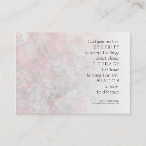 Serenity Prayer Blossoms Profile Card