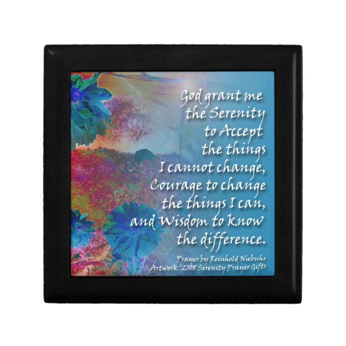 Serenity Prayer Blue Flowers Gift Boxes