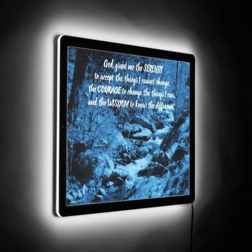 Serenity Prayer Blue Flowing Brook Inspirational  LED Sign