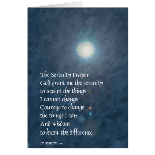 Serenity Prayer Blue Moon Greeting Card