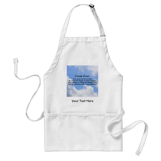 Serenity Prayer Blue Sky Adult Apron (Front)