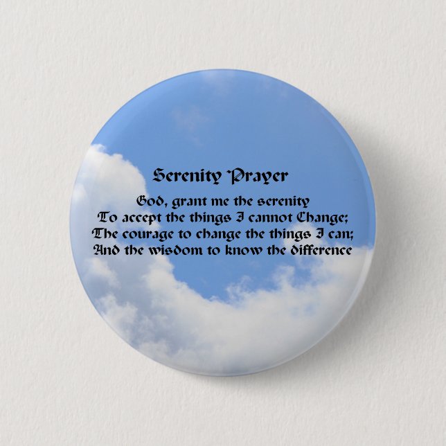 Serenity Prayer Blue Sky  Button (Front)