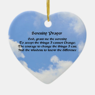 Serenity Prayer Blue Sky Inspirational Ceramic Ornament