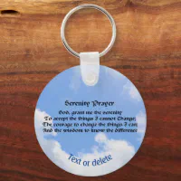 Serenity Prayer Blue Sky Inspirational Keychain