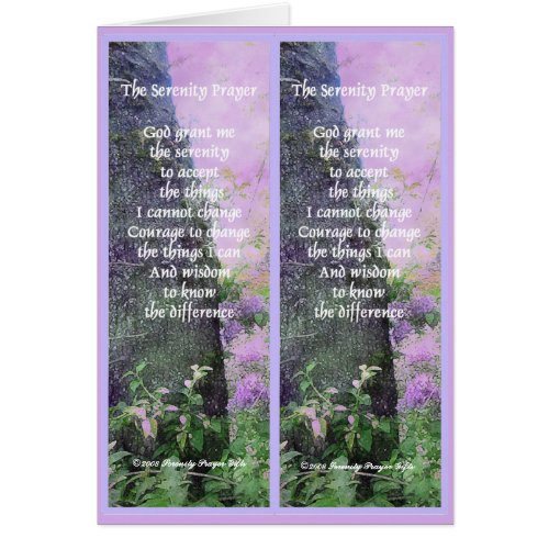 Serenity Prayer Bookmarks Card