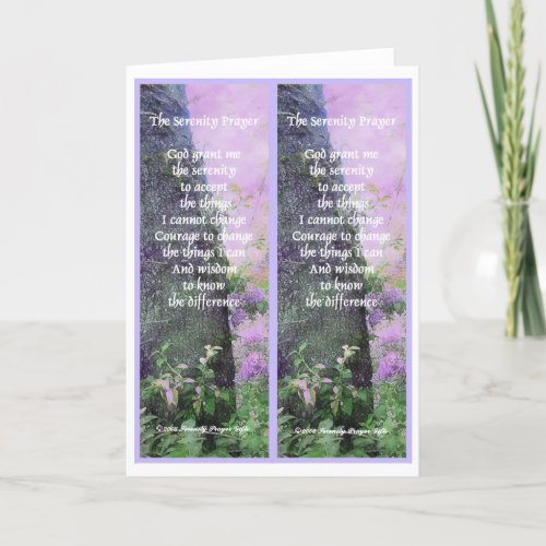 Serenity Prayer Bookmarks Card