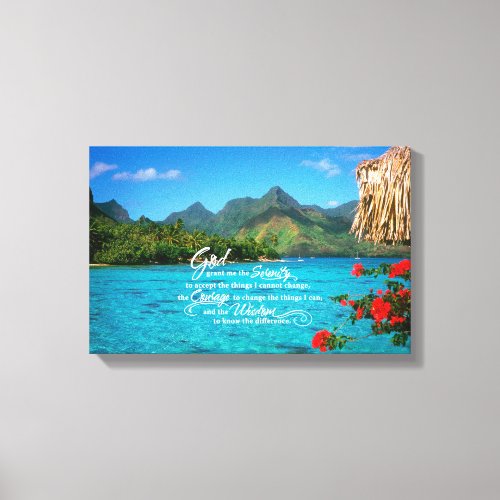 Serenity Prayer  Bora Bora Canvas Print