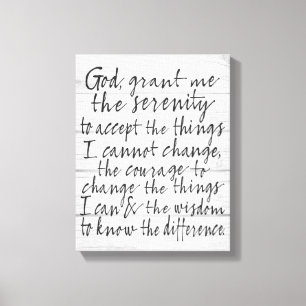 Serenity Prayer - Bounce Calligraphy Script Modern Canvas Print
