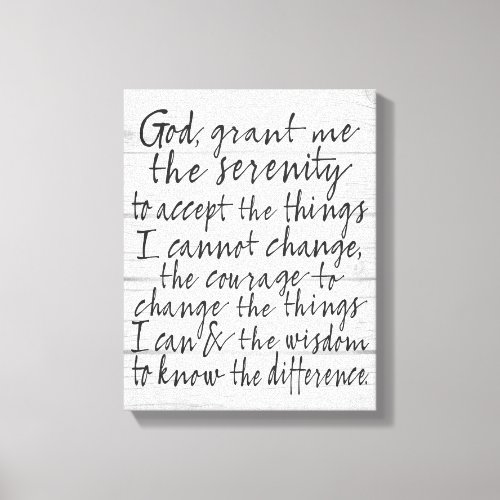 Serenity Prayer _ Bounce Calligraphy Script Modern Canvas Print