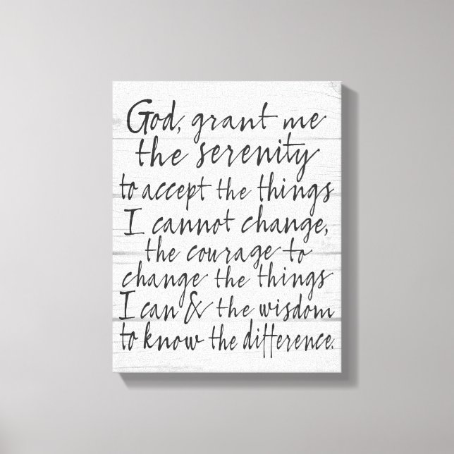 Serenity Prayer - Bounce Calligraphy Script Modern Canvas Print (Front)