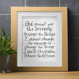 Serenity Prayer - Bounce Calligraphy Script Modern Photo Print