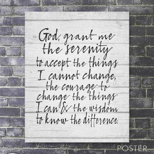 Serenity Prayer - Bounce Calligraphy Script Modern Poster
