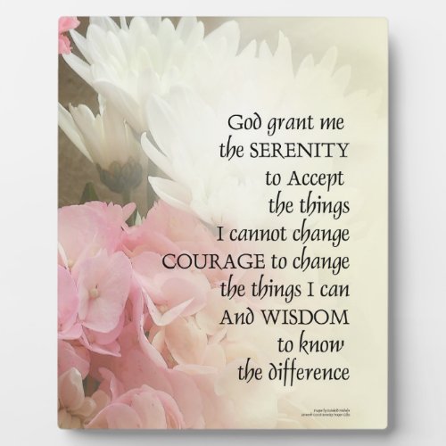 Serenity Prayer Bouquet Plaque