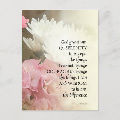 Serenity Prayer Bouquet Postcard