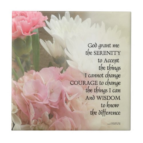 Serenity Prayer Bouquet Tile