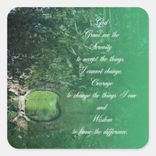 Serenity Prayer Bridge Square Sticker