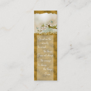 Serenity Prayer Butterflies Business Card ~Gold