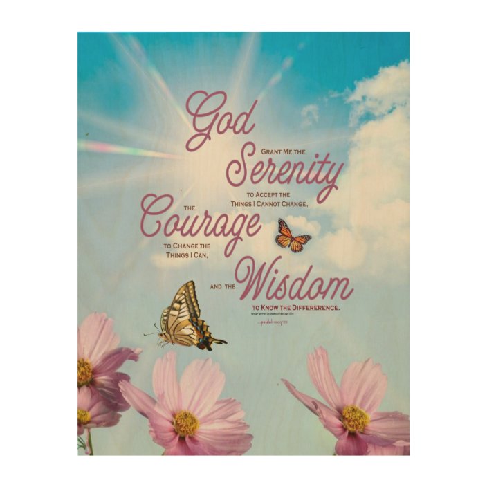 printable serenity prayer with butterflys