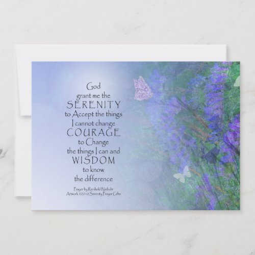 Serenity Prayer Butterflies  Vetch Invitation