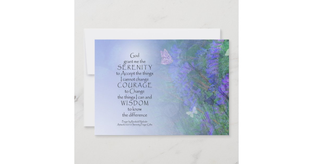 Serenity Prayer Butterflies & Vetch Invitation | Zazzle