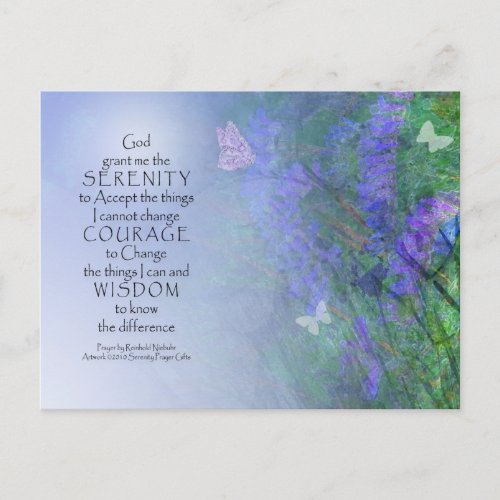 Serenity Prayer Butterflies  Vetch Postcard