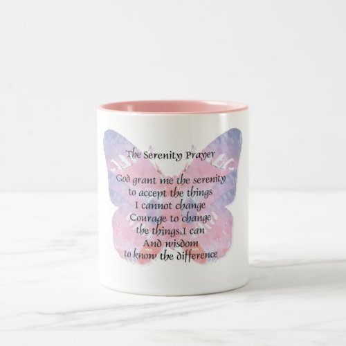 Serenity Prayer Butterfly 2 Two_Tone Coffee Mug