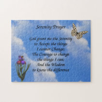 Serenity Prayer Butterfly Flower Inspirational  Jigsaw Puzzle