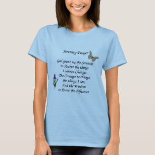 Serenity Prayer Butterfly Flower Inspirational T-Shirt