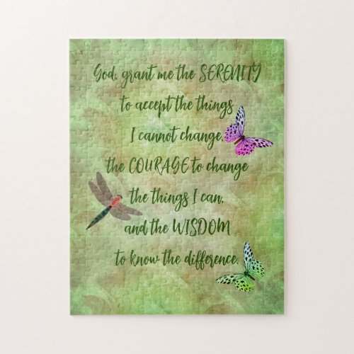 Serenity Prayer Butterfly Inspirational    Jigsaw Puzzle