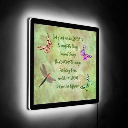 Serenity Prayer Butterfly Inspirational    LED Sign