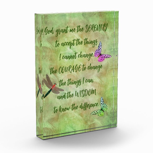 Serenity Prayer Butterfly Inspirational    Photo Block (Left)