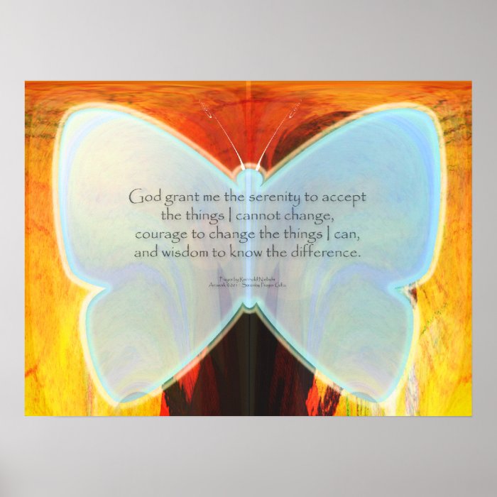 Serenity Prayer Butterfly Print