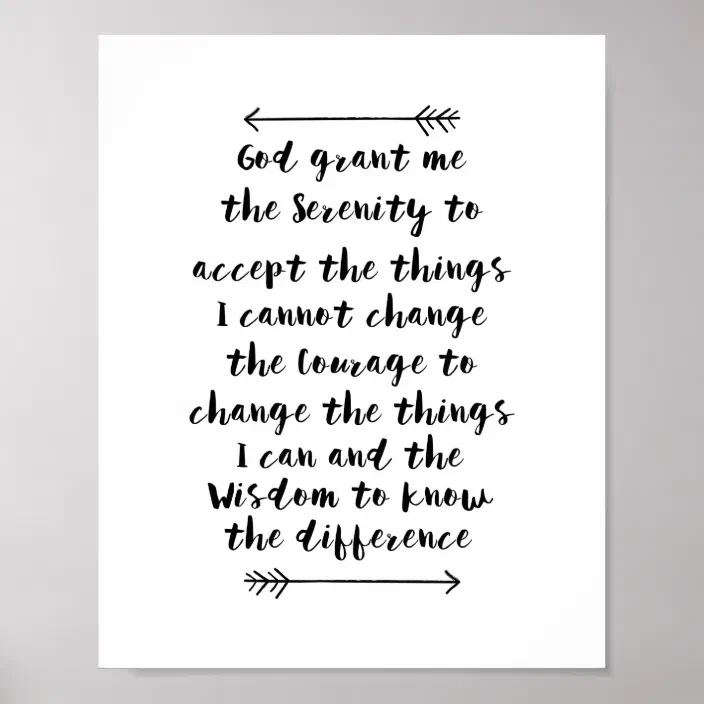 serenity prayer calligraphy print zazzle com