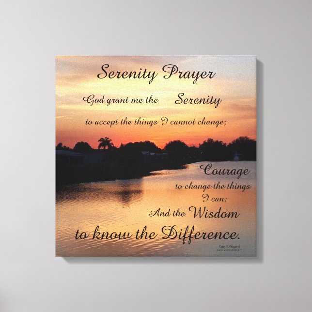 SERENITY PRAYER  CANVAS PRINT (Front)