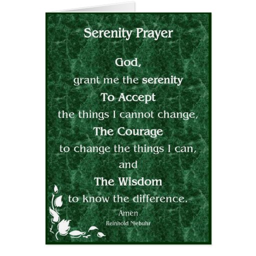 Serenity Prayer Card | Zazzle