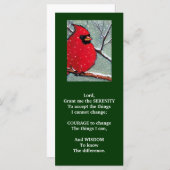 SERENITY PRAYER: CARDINAL, WINTER, BIRD ART (Front/Back)