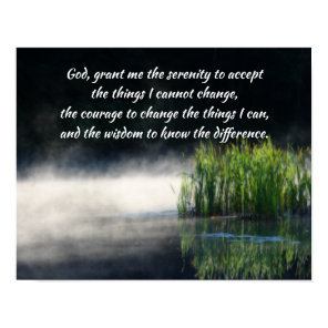 Serenity Prayer Cattails In Mist Inspirational  Poster