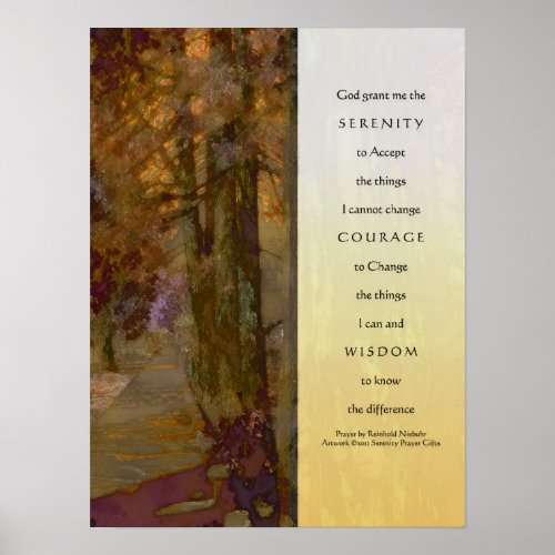 Serenity Prayer Cedars Poster