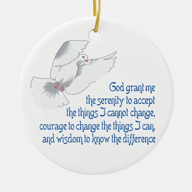 Serenity Prayer Ceramic Ornament (Front)