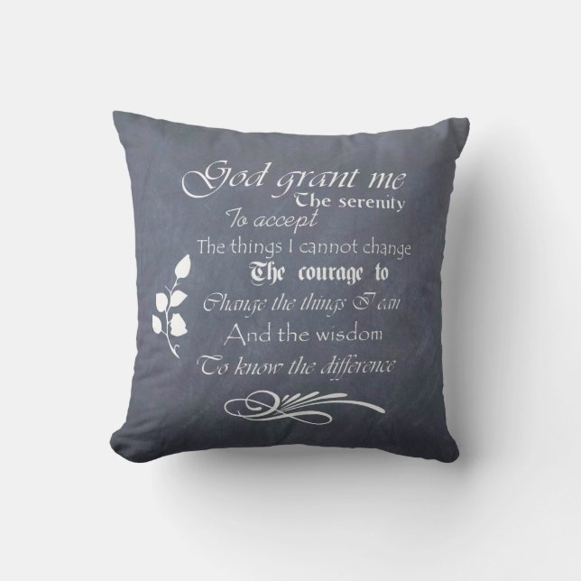 Serenity Prayer Chalkboard Pillow - customize back (Front)