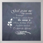Serenity Prayer chalkboard poster picture - retro