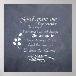 Serenity Prayer chalkboard poster picture - retro