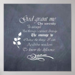 Serenity Prayer chalkboard poster picture - retro